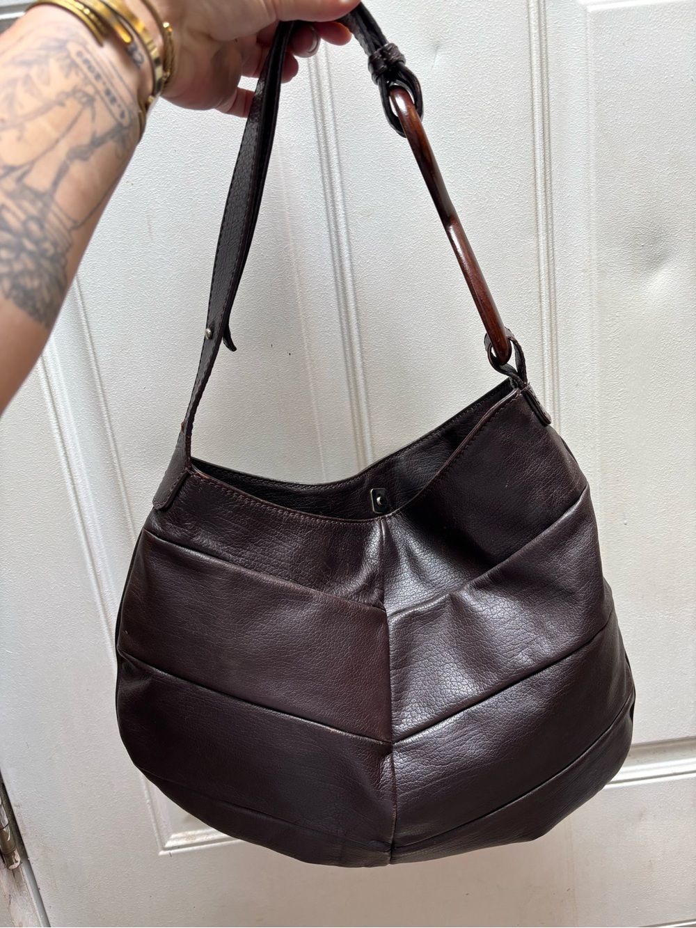 Fendi Dark Brown Leather Shoulder Bag - Picture 2 of 5